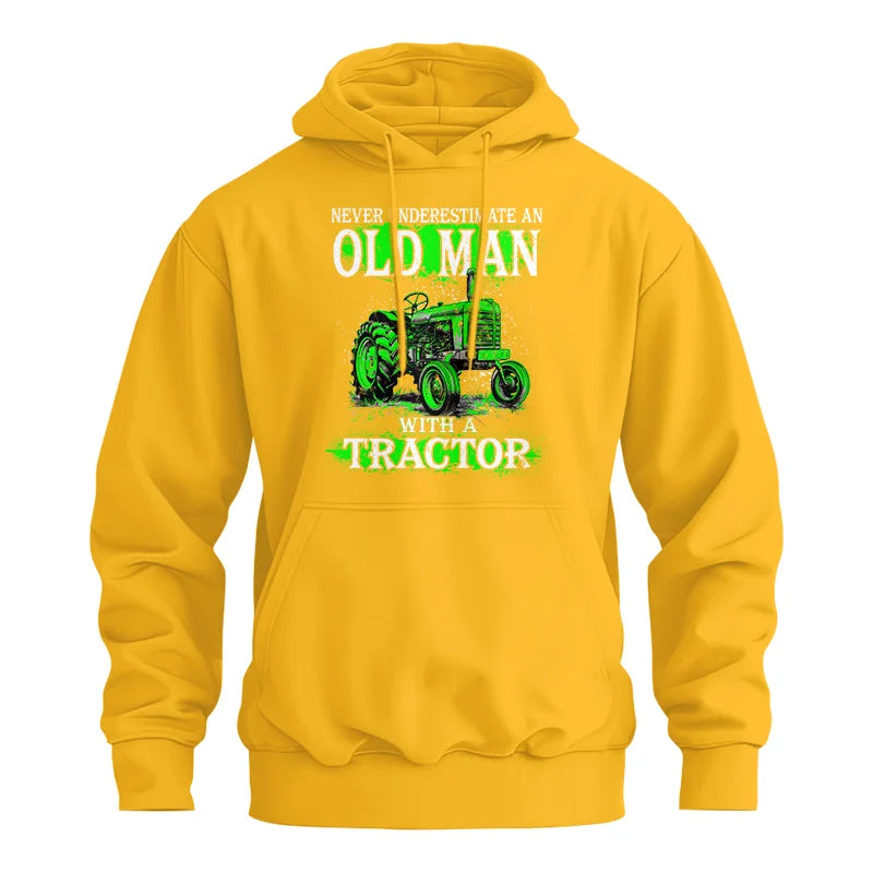 Image of Funny Quote Never Underestimate Old Man Tractor - Unisex Heavy Blend™ Hooded Sweatshirt