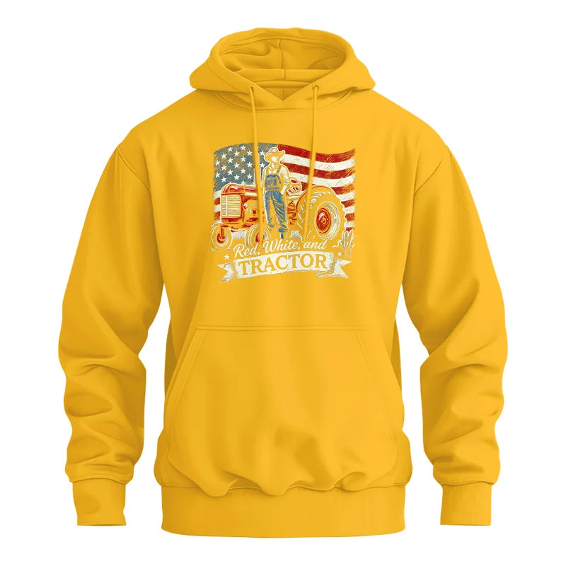 Red White And Tractor - Unisex Heavy Blend™ Hooded Sweatshirt