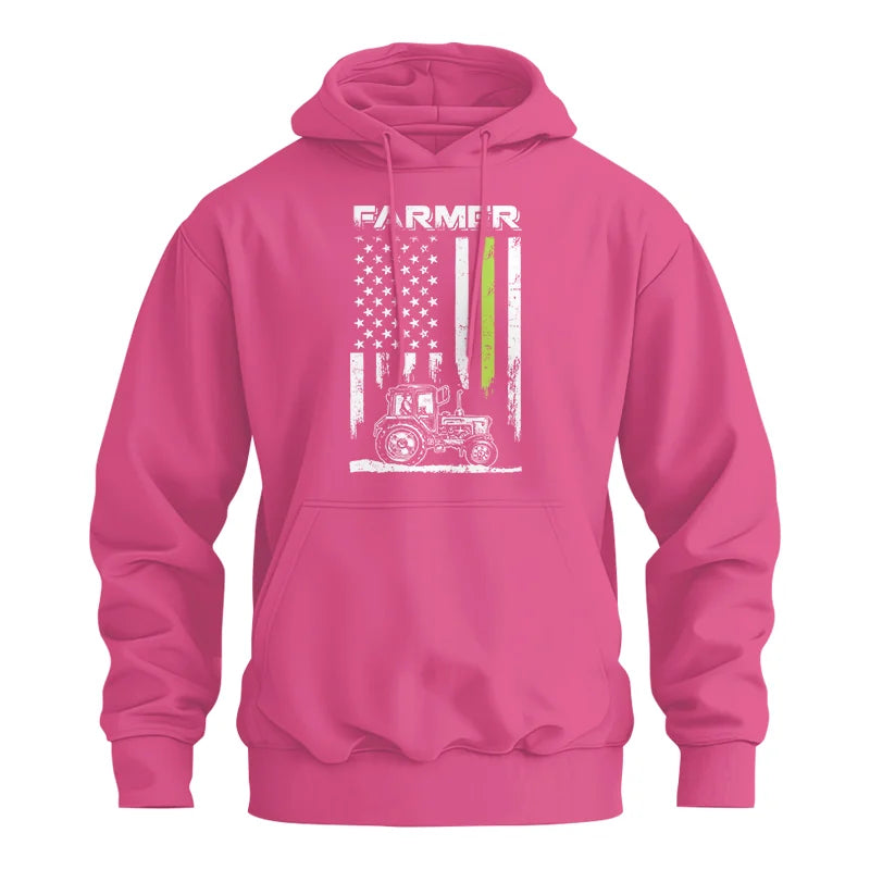 Farmer Tractor Patriotic American Flag - Unisex Heavy Blend™ Hooded Sweatshirt