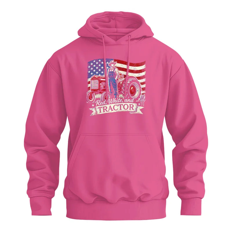 Red White And Tractor - Unisex Heavy Blend™ Hooded Sweatshirt