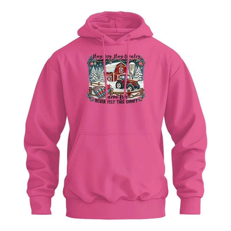 Image of Stay Cozy_Stay Country_Farm Life Never Felt This Comfy 3 - Unisex Heavy Blend™ Hooded Sweatshirt