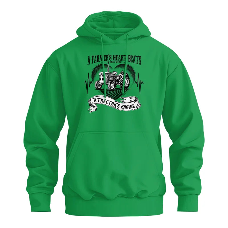 Image of A Farmer’s Heart Beats A Tractor’s Engine - Unisex Heavy Blend™ Hooded Sweatshirt