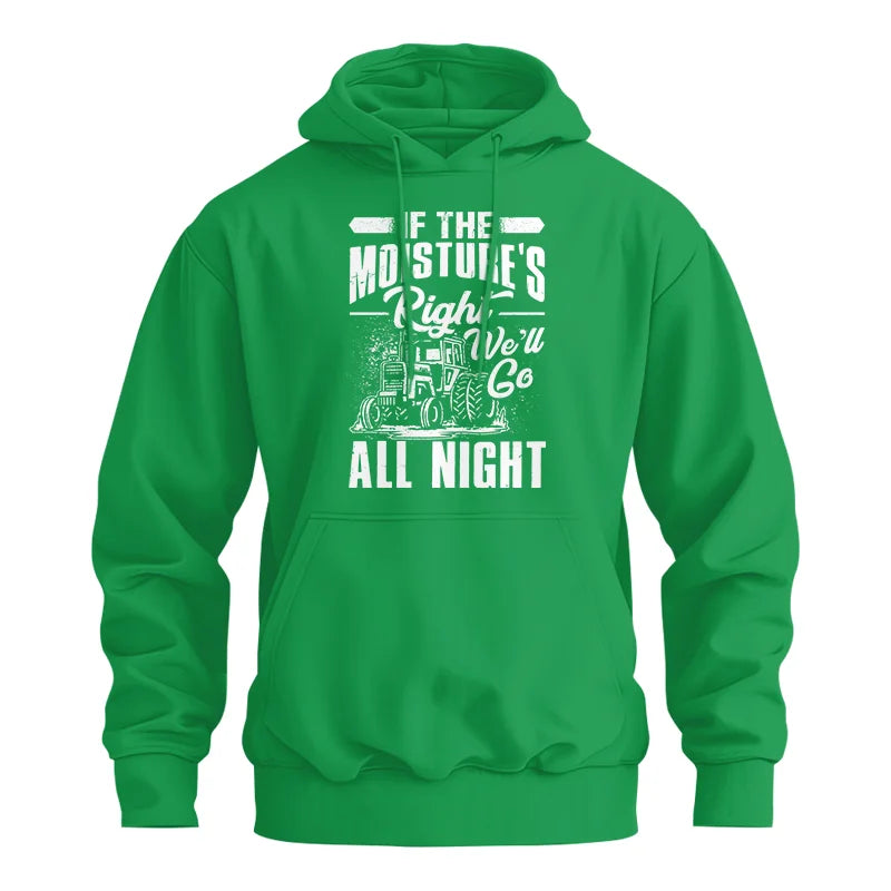 Image of Farmer Tractor If Moistures Right We'll Go All Night - Unisex Heavy Blend™ Hooded Sweatshirt