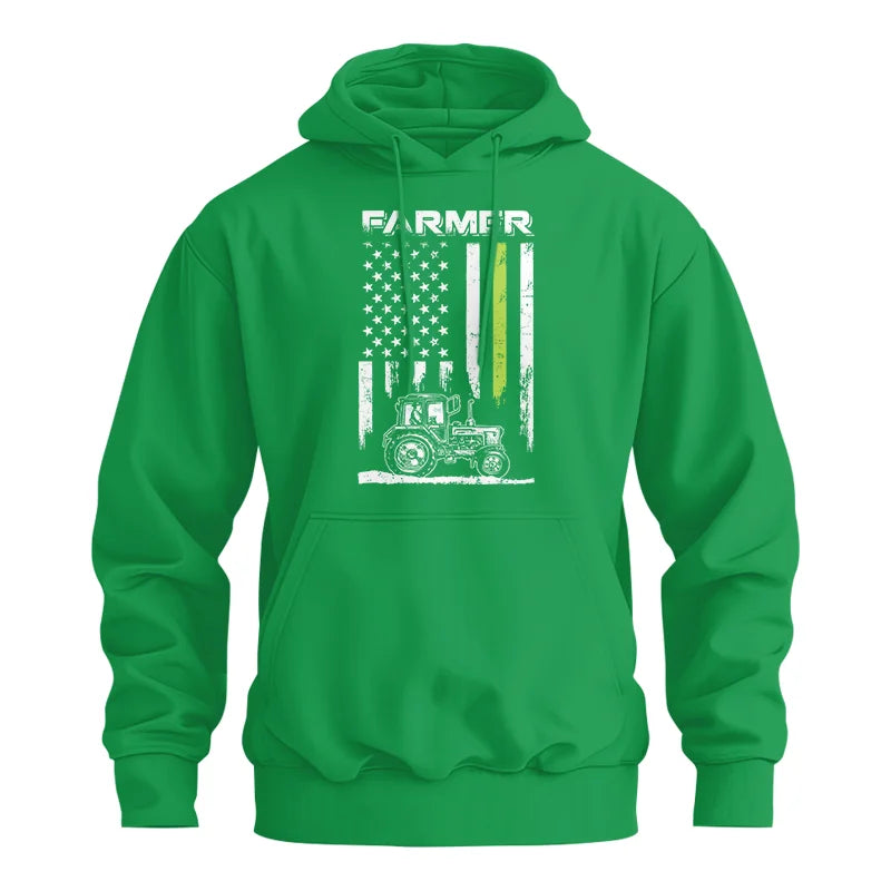 Farmer Tractor Patriotic American Flag - Unisex Heavy Blend™ Hooded Sweatshirt