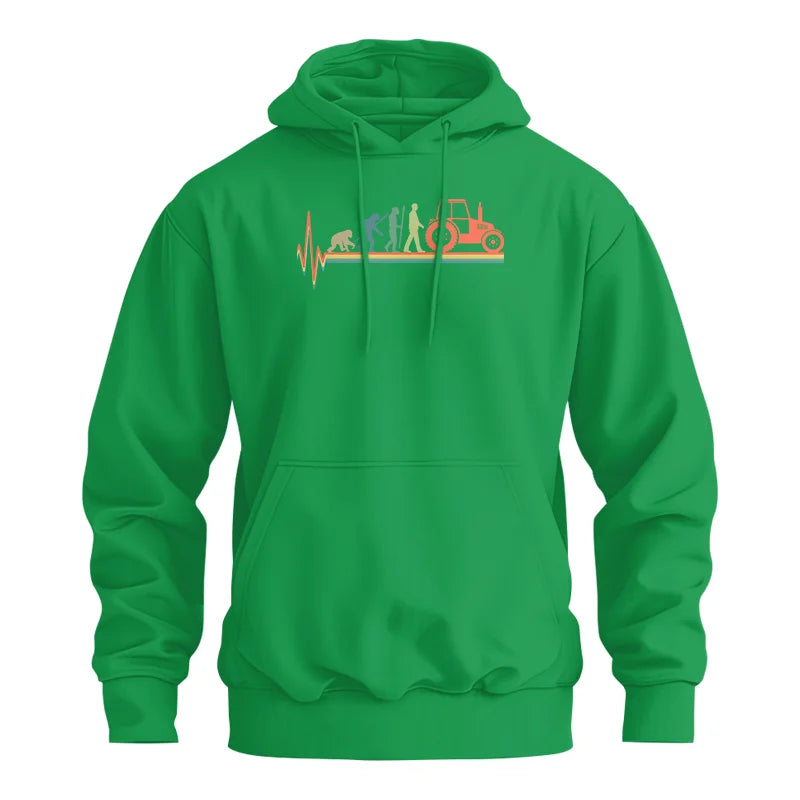 Heartbeat Evolution Farmer Tractor Agriculture Vintage - Unisex Heavy Blend™ Hooded Sweatshirt