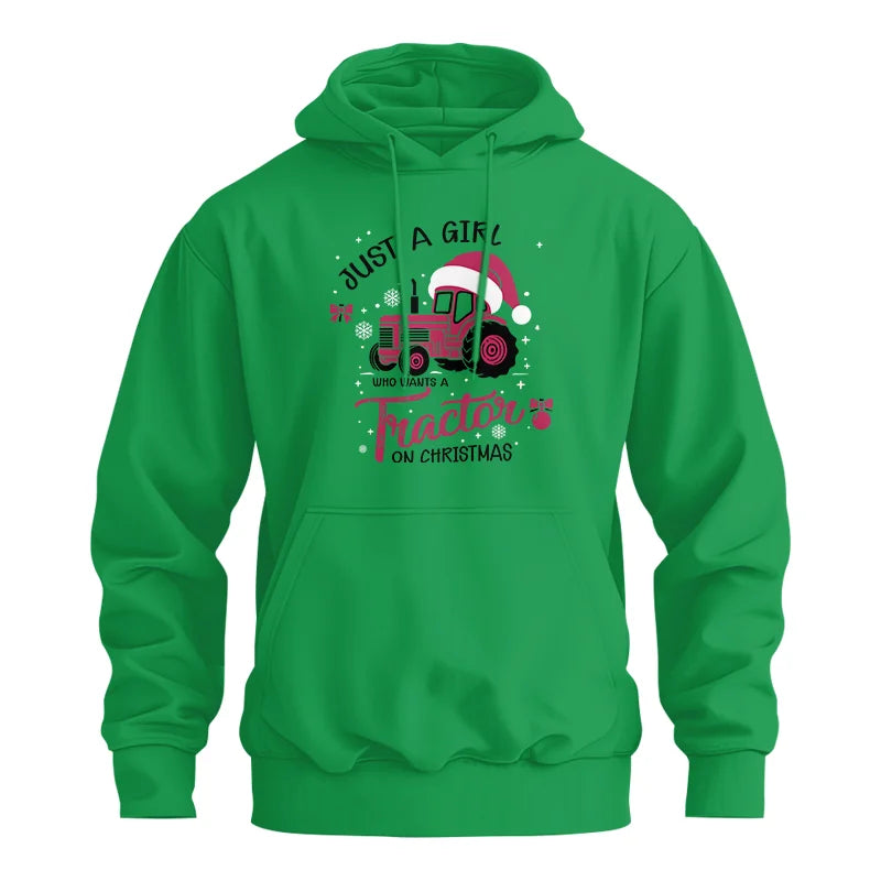 Just A Girl Who Want A Tractor On Christmas - Unisex Heavy Blend™ Hooded Sweatshirt