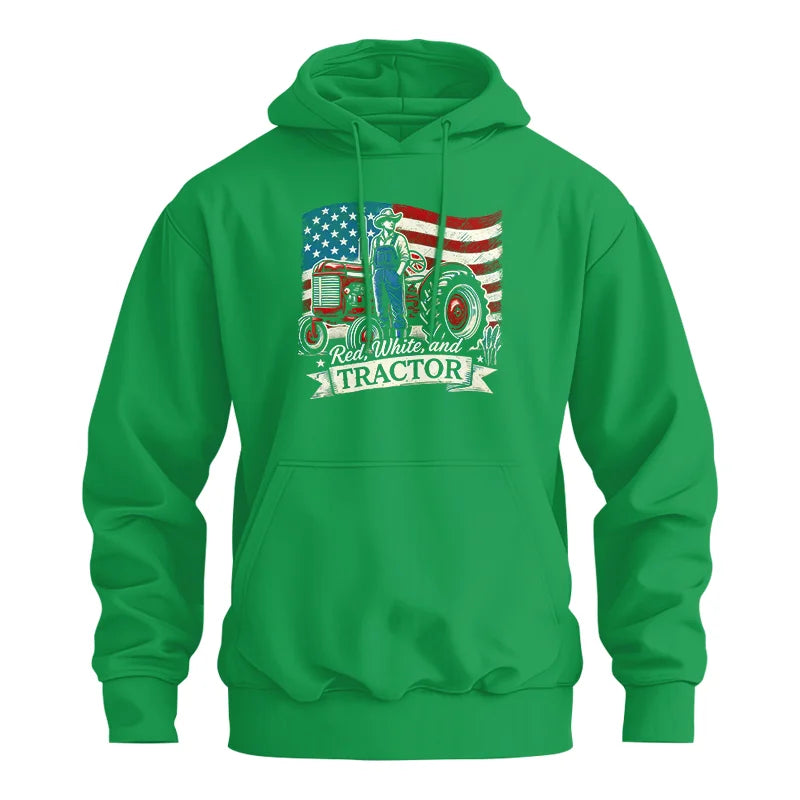 Red White And Tractor - Unisex Heavy Blend™ Hooded Sweatshirt