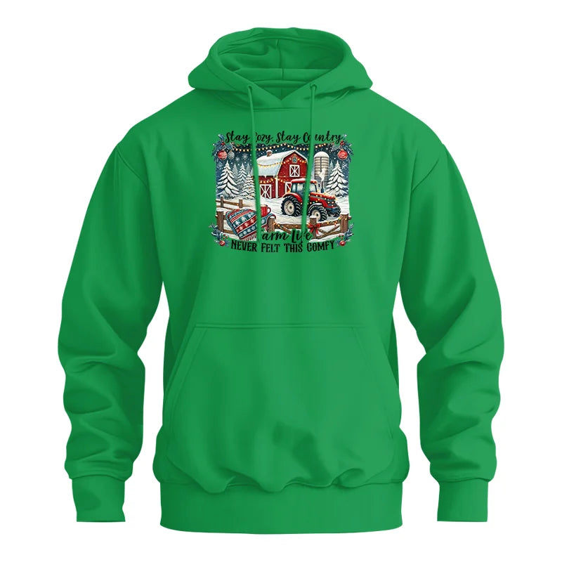 Image of Stay Cozy_Stay Country_Farm Life Never Felt This Comfy 3 - Unisex Heavy Blend™ Hooded Sweatshirt