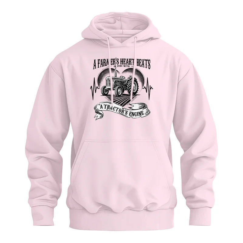 Image of A Farmer’s Heart Beats A Tractor’s Engine - Unisex Heavy Blend™ Hooded Sweatshirt