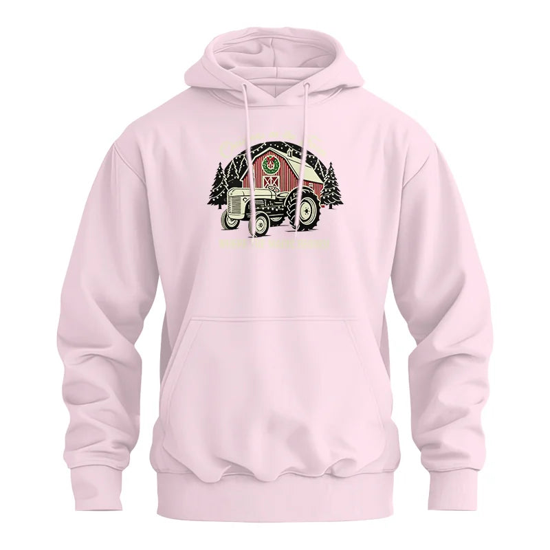 Image of Christmas on the Farm Where the Magic Begins! 3 - Unisex Heavy Blend™ Hooded Sweatshirt