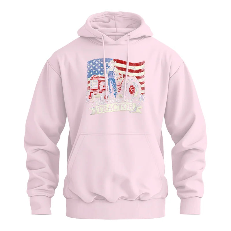 Red White And Tractor - Unisex Heavy Blend™ Hooded Sweatshirt