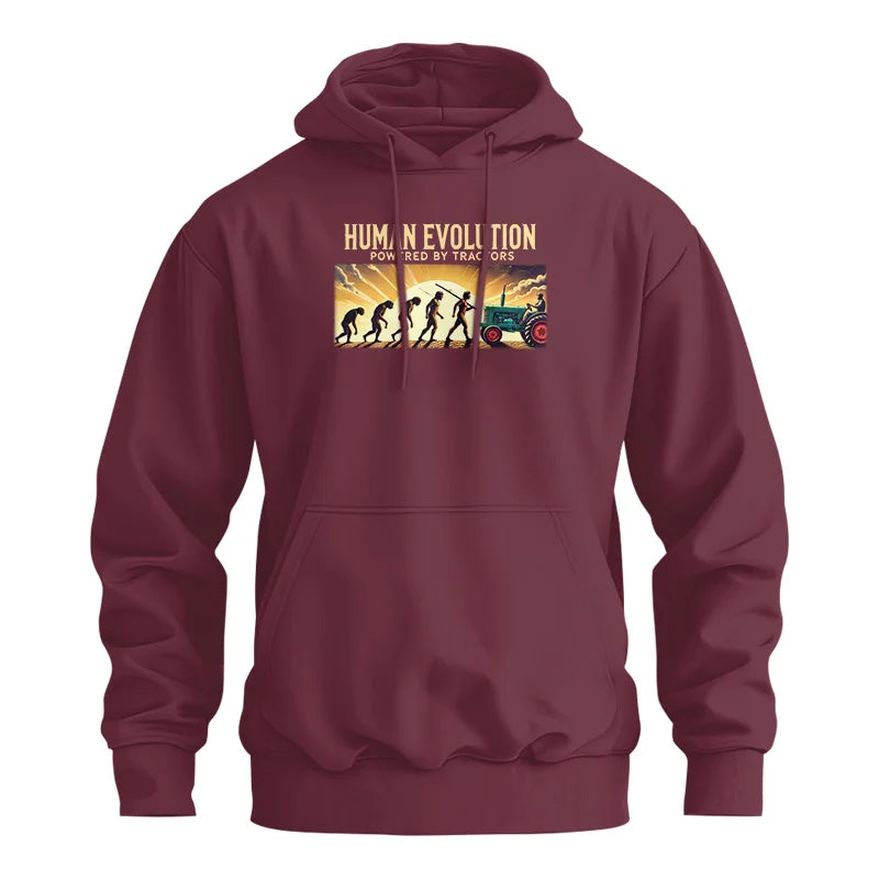 Human Evolution Powered By Tractors - Unisex Heavy Blend™ Hooded Sweatshirt