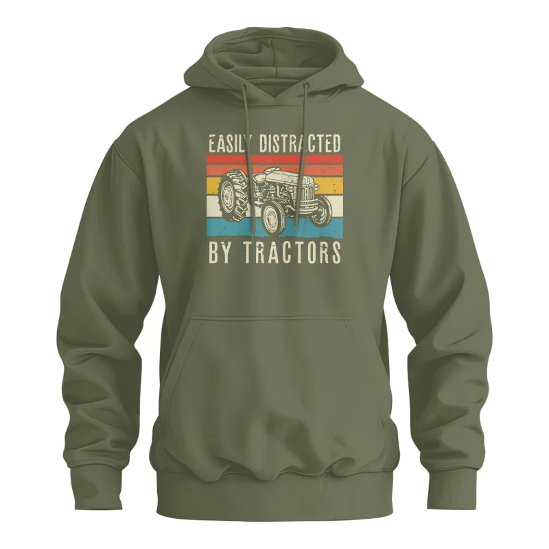 Easily Distracted By Tractors Vintage Design - Unisex Heavy Blend™ Hooded Sweatshirt