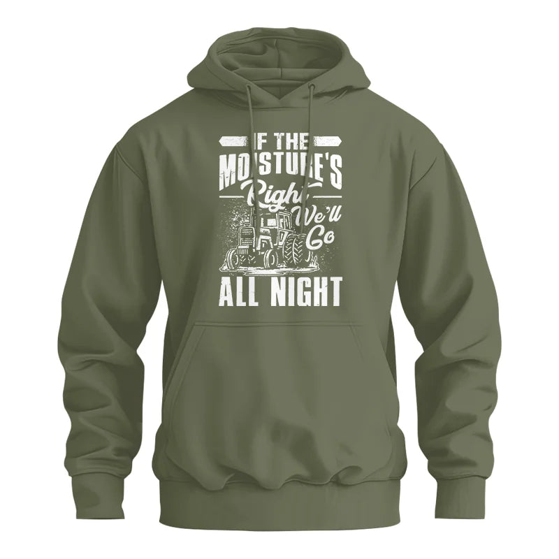 Image of Farmer Tractor If Moistures Right We'll Go All Night - Unisex Heavy Blend™ Hooded Sweatshirt