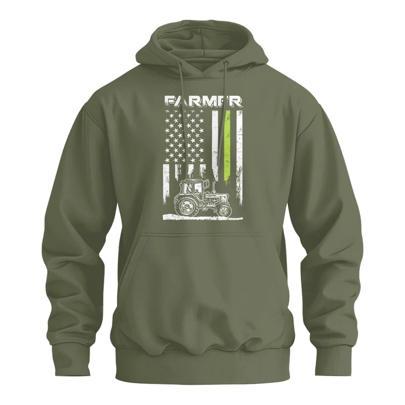 Image of Farmer Tractor Patriotic American Flag - Unisex Heavy Blend™ Hooded Sweatshirt