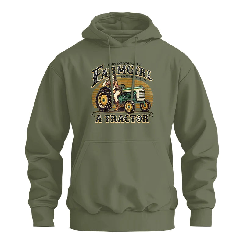 Get A Farmgirl To Marry You_A Tractor - Unisex Heavy Blend™ Hooded Sweatshirt