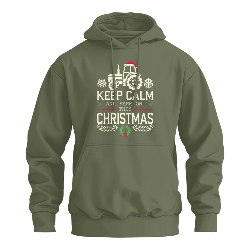 Keep Calm And Farm On! This Christmas - Unisex Heavy Blend™ Hooded Sweatshirt