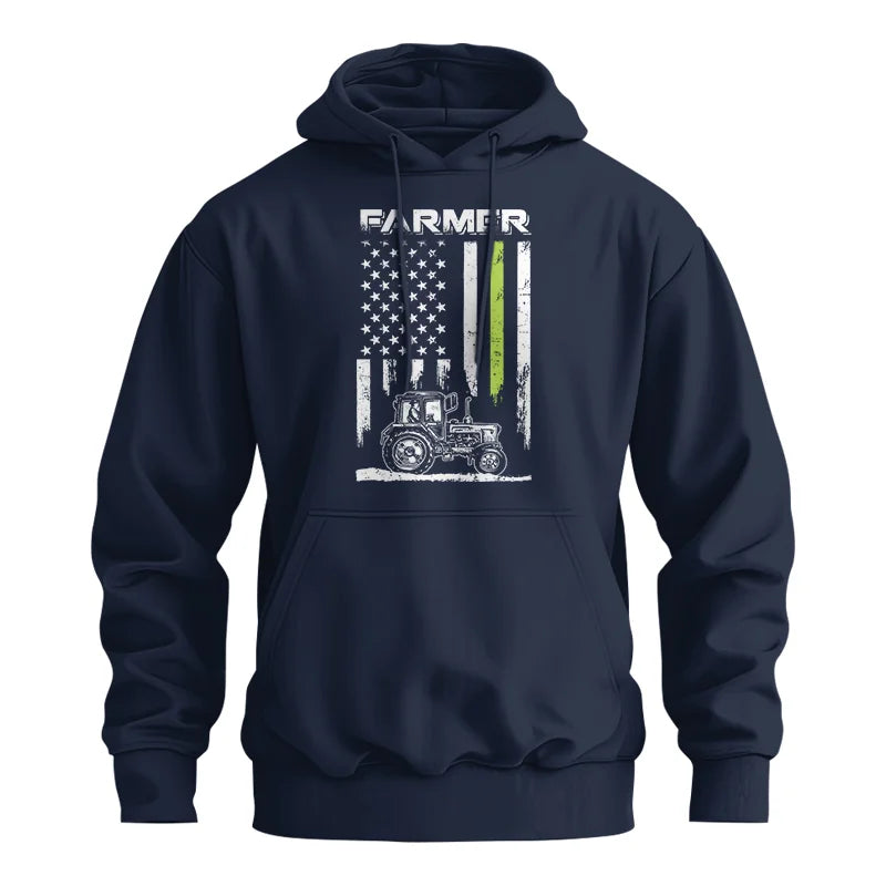 Farmer Tractor Patriotic American Flag - Unisex Heavy Blend™ Hooded Sweatshirt