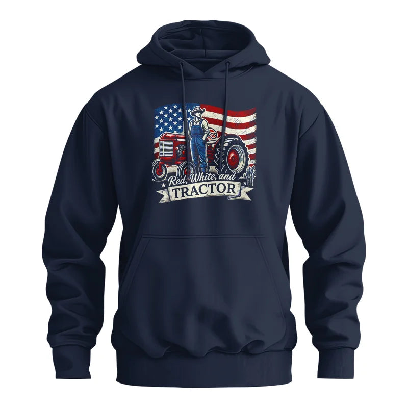 Red White And Tractor - Unisex Heavy Blend™ Hooded Sweatshirt