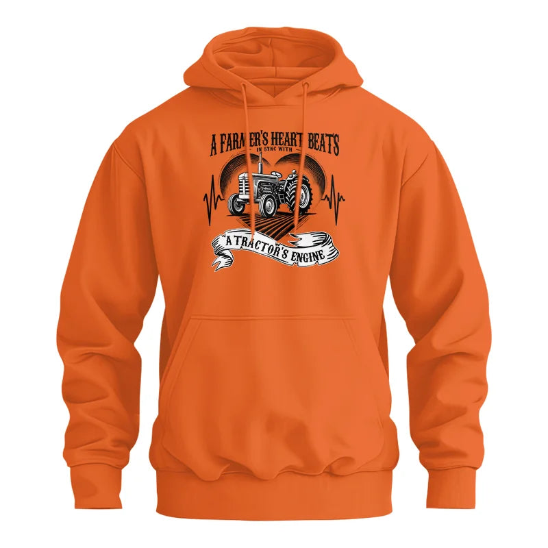 Image of A Farmer’s Heart Beats A Tractor’s Engine - Unisex Heavy Blend™ Hooded Sweatshirt