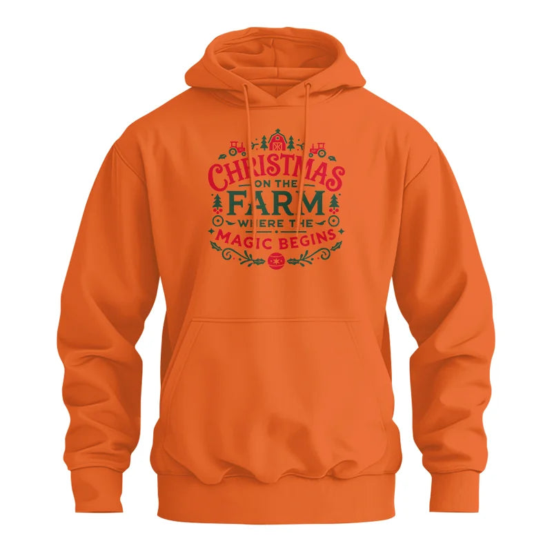 Christmas on the Farm Where the Magic Begins! 1 - Unisex Heavy Blend™ Hooded Sweatshirt