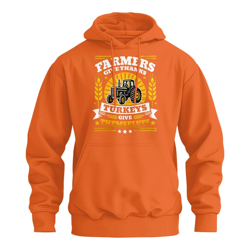 Image of Farmers Give Thanks Turkeys Give Themselves - Unisex Heavy Blend™ Hooded Sweatshirt