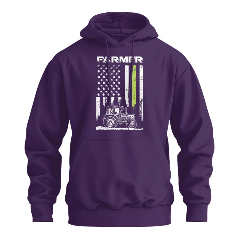 Farmer Tractor Patriotic American Flag - Unisex Heavy Blend™ Hooded Sweatshirt