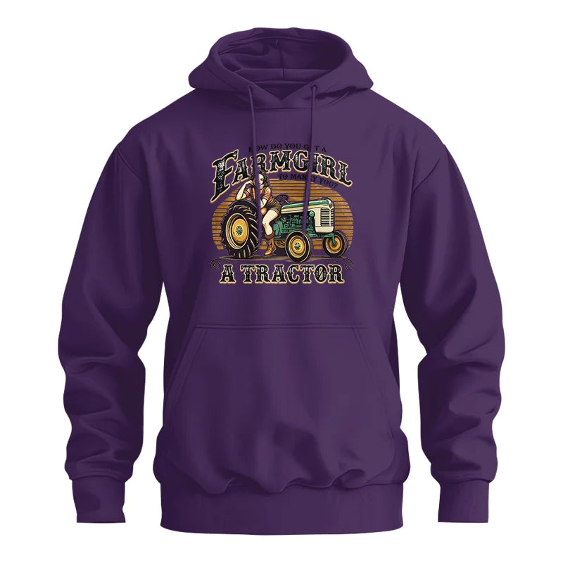 Get A Farmgirl To Marry You_A Tractor - Unisex Heavy Blend™ Hooded Sweatshirt