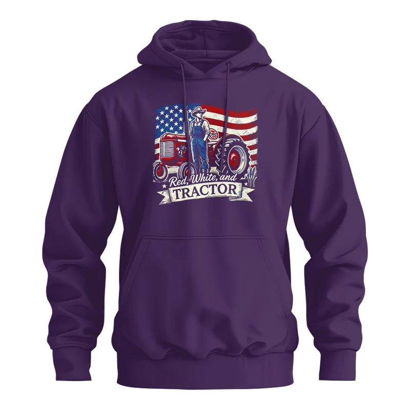 Red White And Tractor - Unisex Heavy Blend™ Hooded Sweatshirt