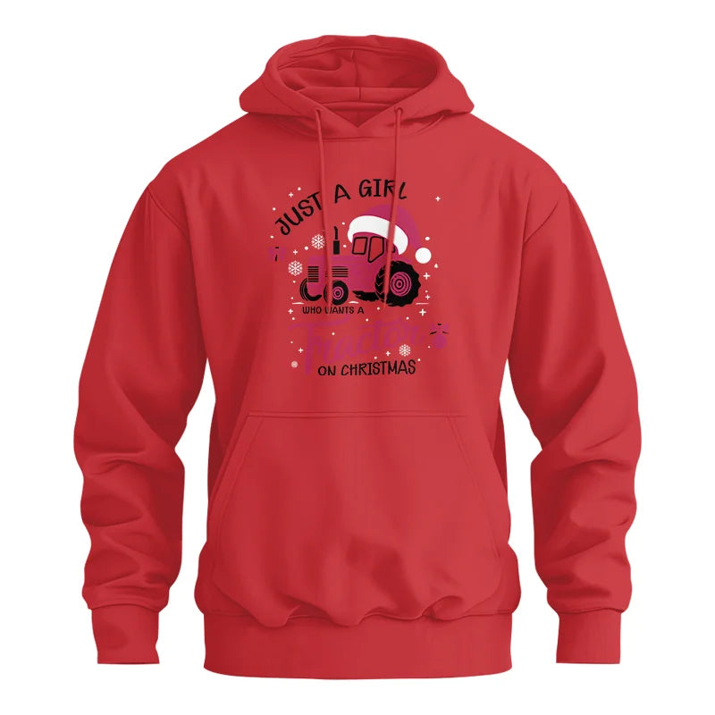 Just A Girl Who Want A Tractor On Christmas - Unisex Heavy Blend™ Hooded Sweatshirt