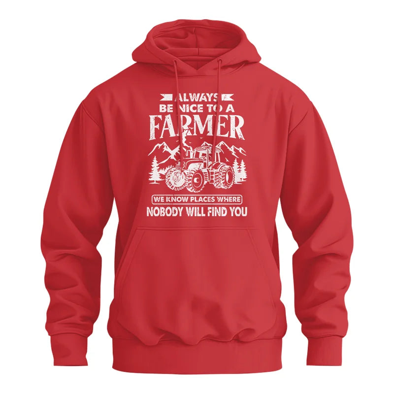 Nice Farmer Funny Tractor Rancher Farming - Unisex Heavy Blend™ Hooded Sweatshirt