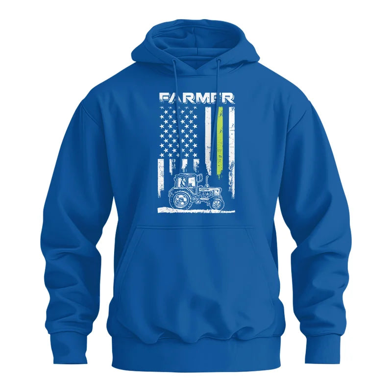 Farmer Tractor Patriotic American Flag - Unisex Heavy Blend™ Hooded Sweatshirt