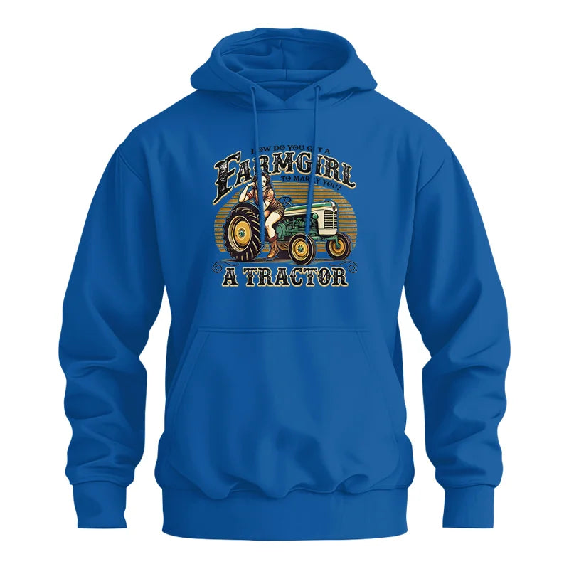 Image of Get A Farmgirl To Marry You_A Tractor - Unisex Heavy Blend™ Hooded Sweatshirt