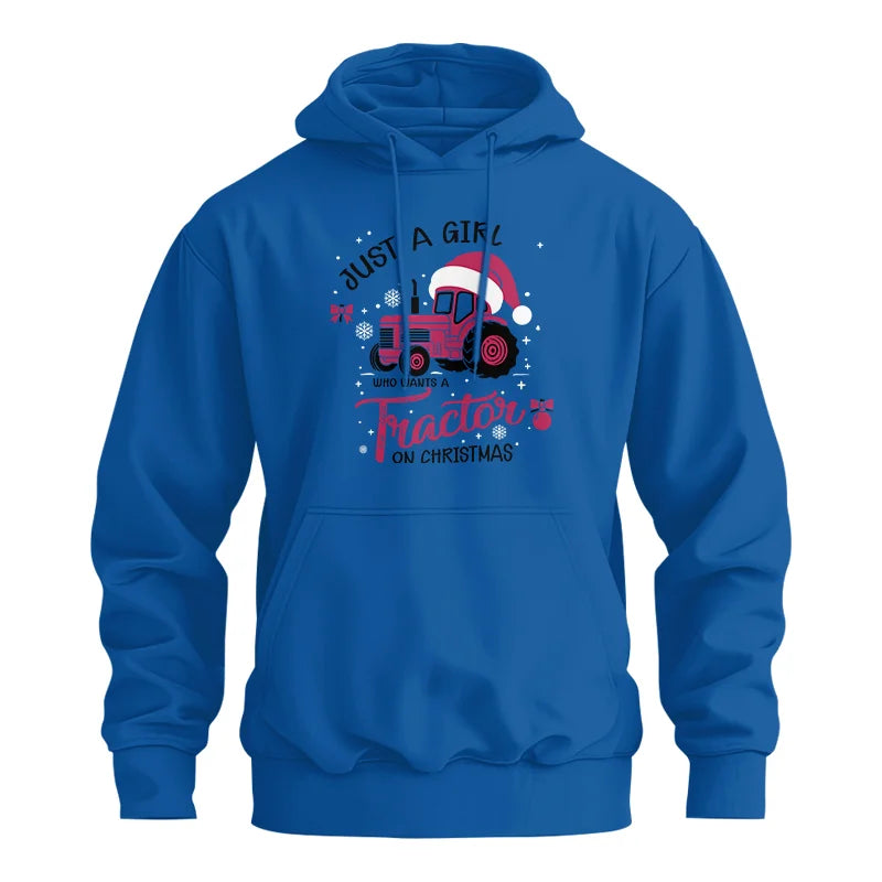 Just A Girl Who Want A Tractor On Christmas - Unisex Heavy Blend™ Hooded Sweatshirt