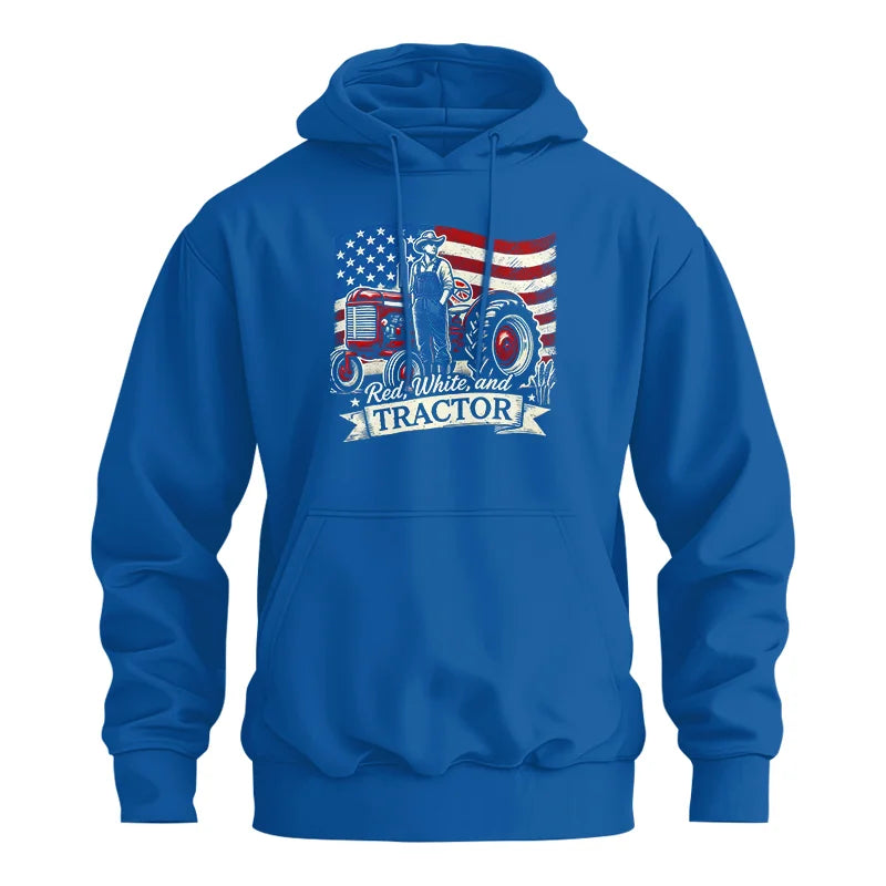 Red White And Tractor - Unisex Heavy Blend™ Hooded Sweatshirt