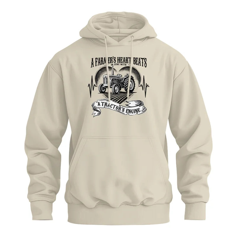 Image of A Farmer’s Heart Beats A Tractor’s Engine - Unisex Heavy Blend™ Hooded Sweatshirt