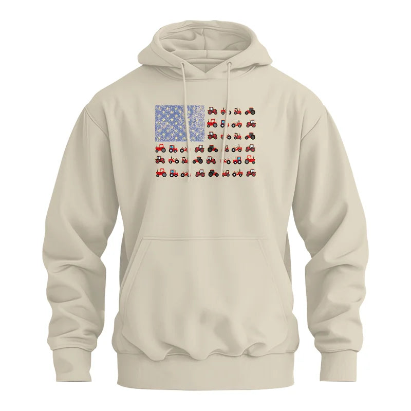 Farming Tractor Vintage Patriotic American Flag - Unisex Heavy Blend™ Hooded Sweatshirt