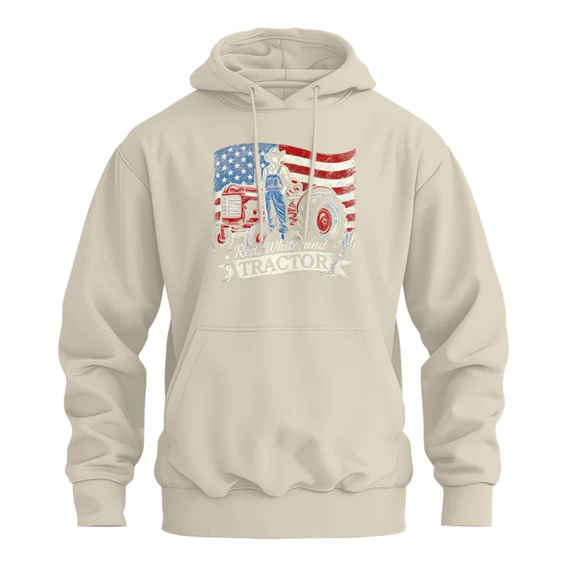 Red White And Tractor - Unisex Heavy Blend™ Hooded Sweatshirt