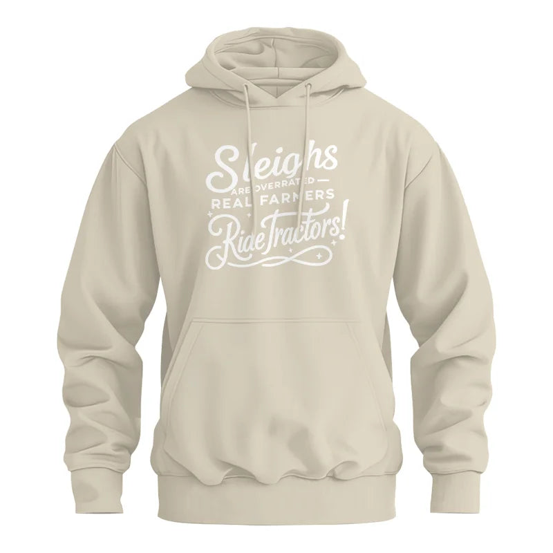 Sleighs Are Overrated_Real Farmers Ride Tractors! - Unisex Heavy Blend™ Hooded Sweatshirt