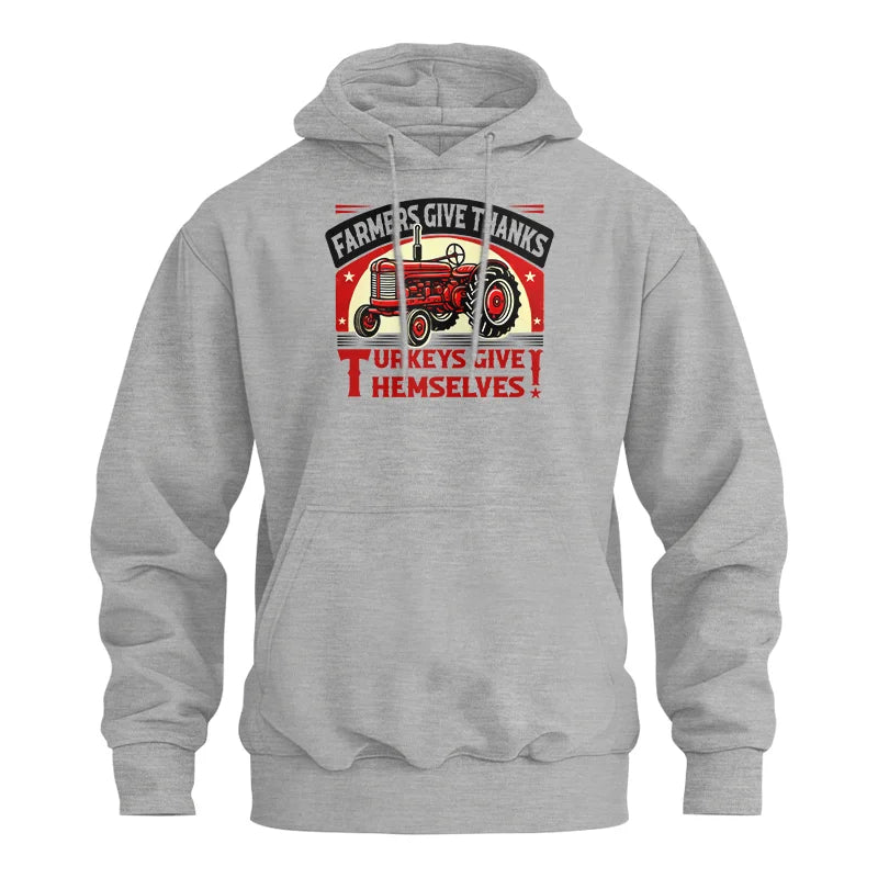 Image of Farmers Give Thanks Turkeys Give Themselves 2 - Unisex Heavy Blend™ Hooded Sweatshirt