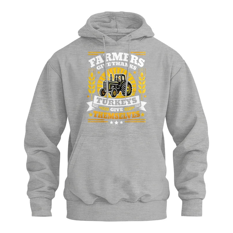 Image of Farmers Give Thanks Turkeys Give Themselves - Unisex Heavy Blend™ Hooded Sweatshirt