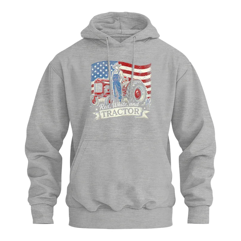 Red White And Tractor - Unisex Heavy Blend™ Hooded Sweatshirt