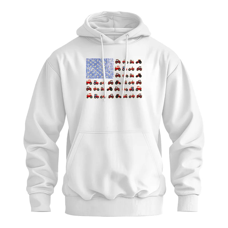 Farming Tractor Vintage Patriotic American Flag - Unisex Heavy Blend™ Hooded Sweatshirt