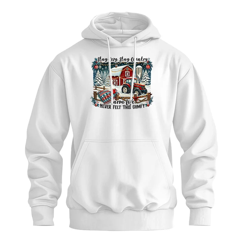 Image of Stay Cozy_Stay Country_Farm Life Never Felt This Comfy 3 - Unisex Heavy Blend™ Hooded Sweatshirt