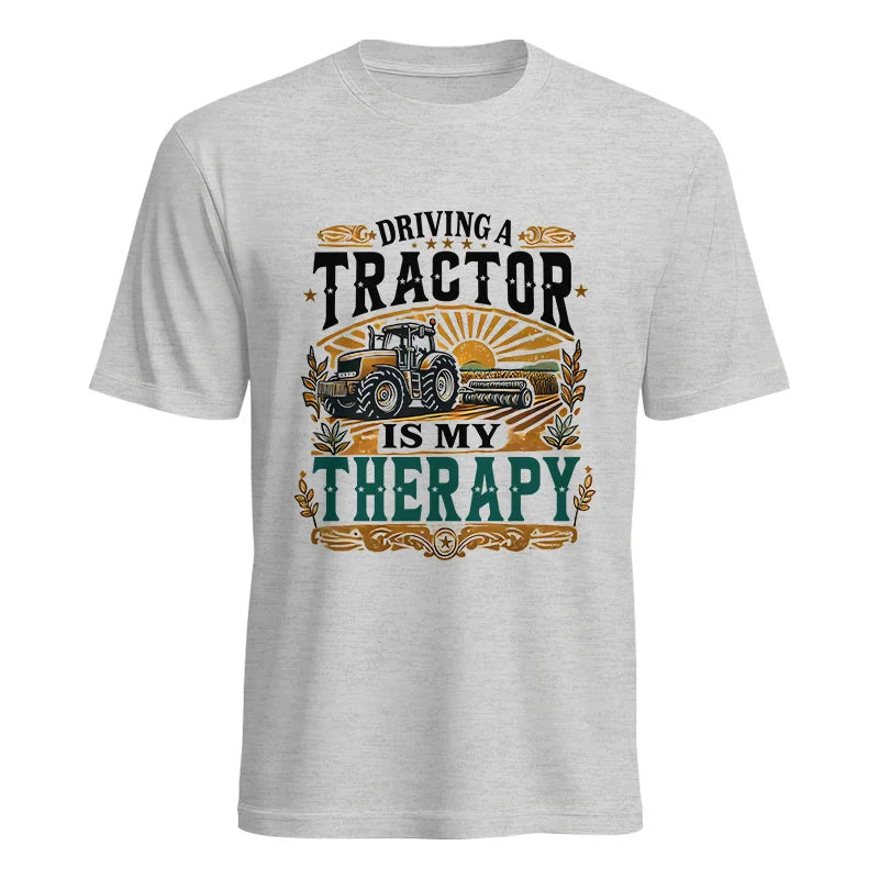 Driving A Tractor Is My Therapy - Unisex Heavy Cotton Tee