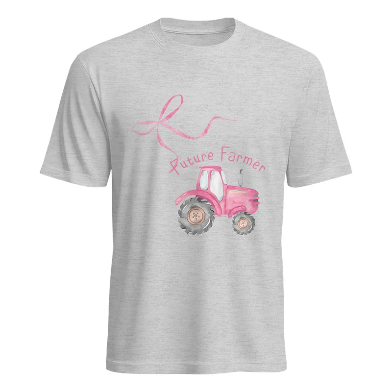 Pink Bow Cute Tractor - Unisex Heavy Cotton Tee