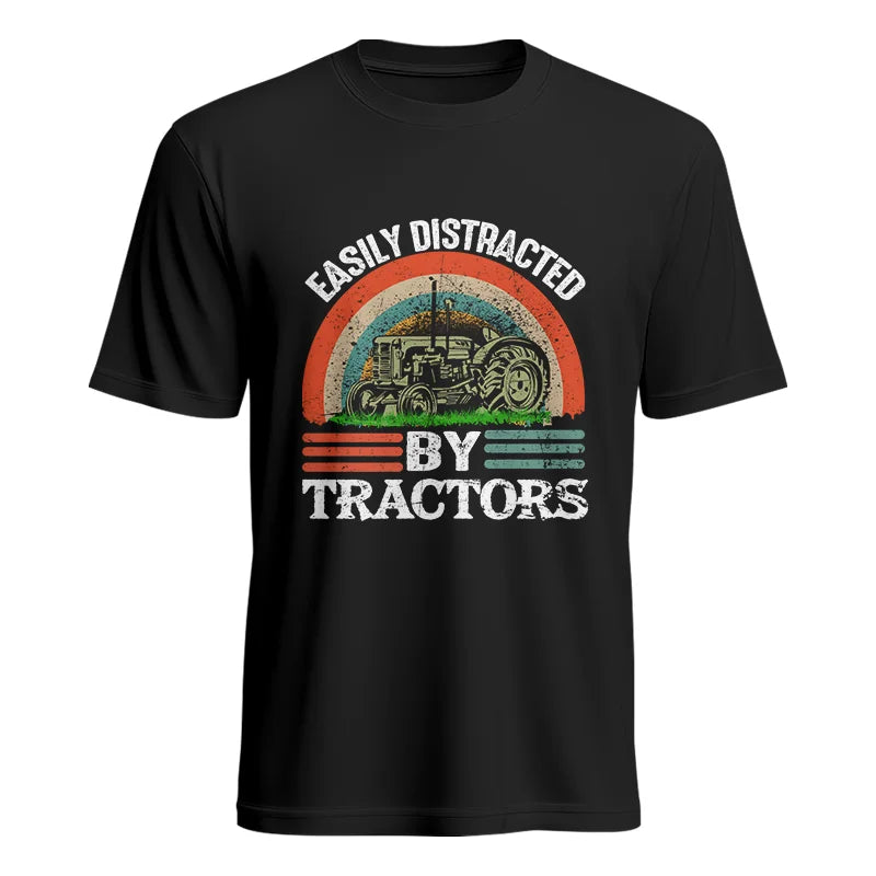 Image of Easily Distracted By Tractors - Unisex Heavy Cotton Tee