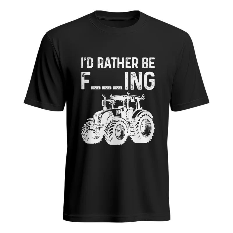 Image of Funny I Would Rather Be Farming Tractor 2 - Unisex Heavy Cotton Tee