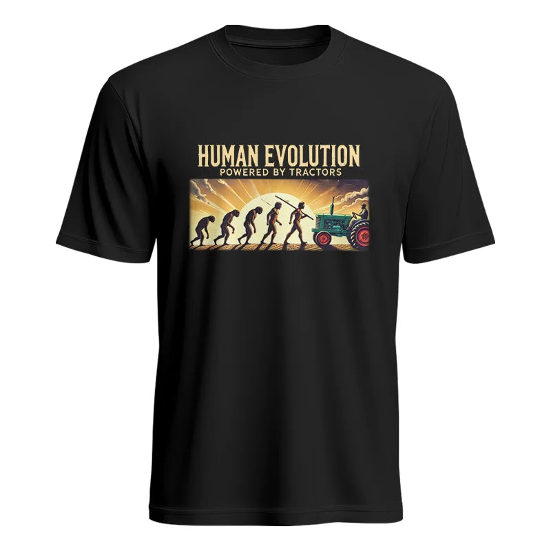 Human Evolution Powered By Tractors - Unisex Heavy Cotton Tee