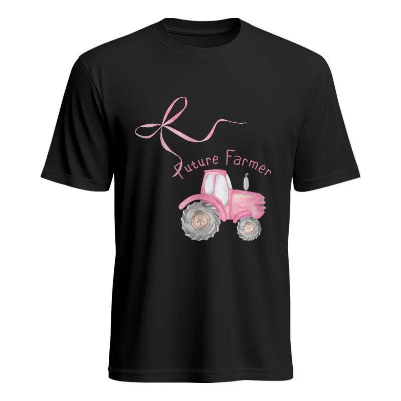 Pink Bow Cute Tractor - Unisex Heavy Cotton Tee